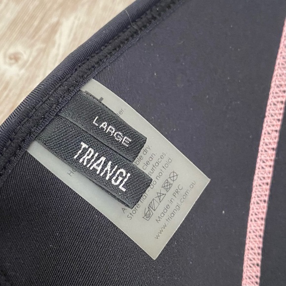 TRIANGL Swimwear Pink/Black Neoprene Triangle Bikini Swim Set Size S/L - Picture 9 of 14